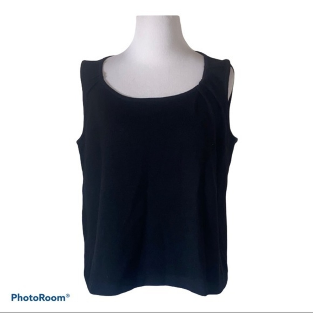 St John womens knit black sleeveless top